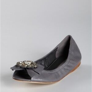 NIB Vera Wang Lavender leather ballet flats Charcoal Gray never worn 11 NEW HTF!